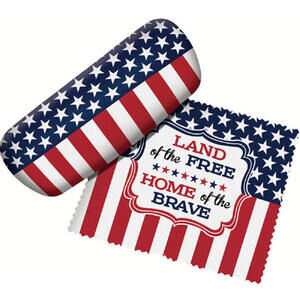 Spoontiques Land of the Free Americana Eyeglass Case with Lens Cloth Multicolor